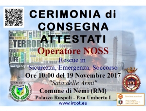 Cerimonia Consegna Attestati (1&deg; corso sper.le NOSS)
